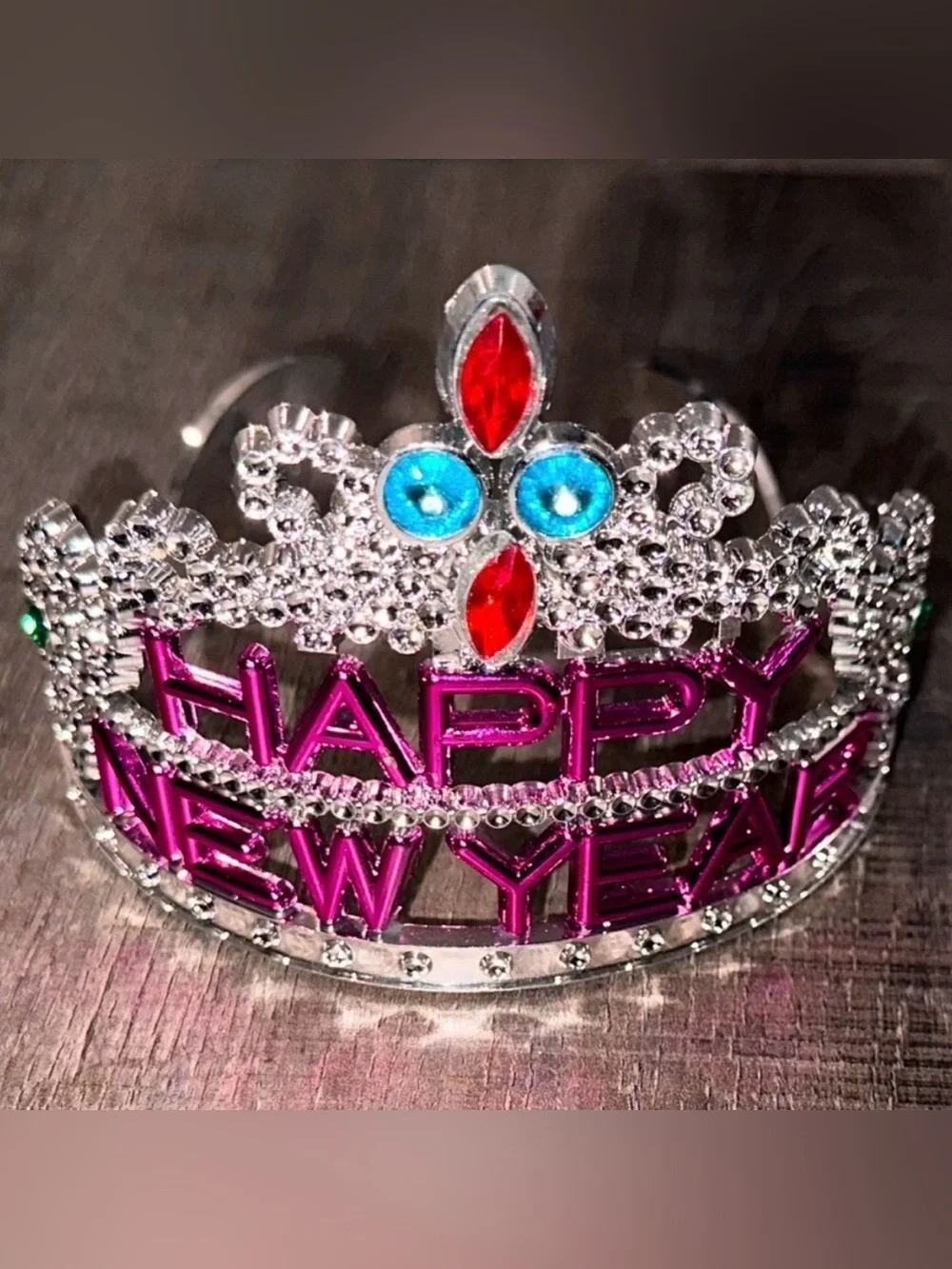 💞 New Happy New Year Pink & Silver Toy Tiara